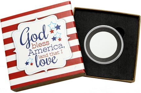 SilverTowne Natural Kraft Paper Gift Box with God Bless America Box Sleeve